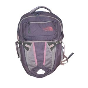 The North Face Recon Backpack Purple Grey FlexVent Laptop Hiking Bag 19"X11"X8"